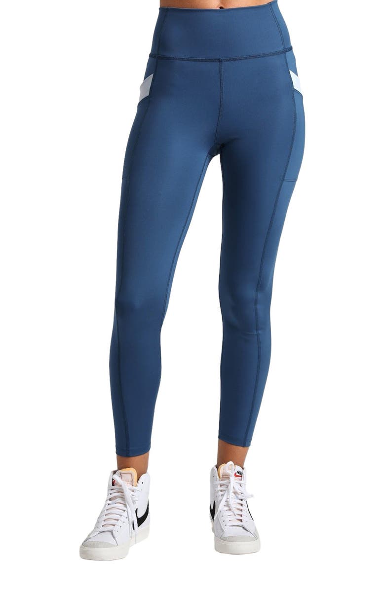 Losano Criss-Cross Pocket Legging, Main, color, Midnight/Seamist