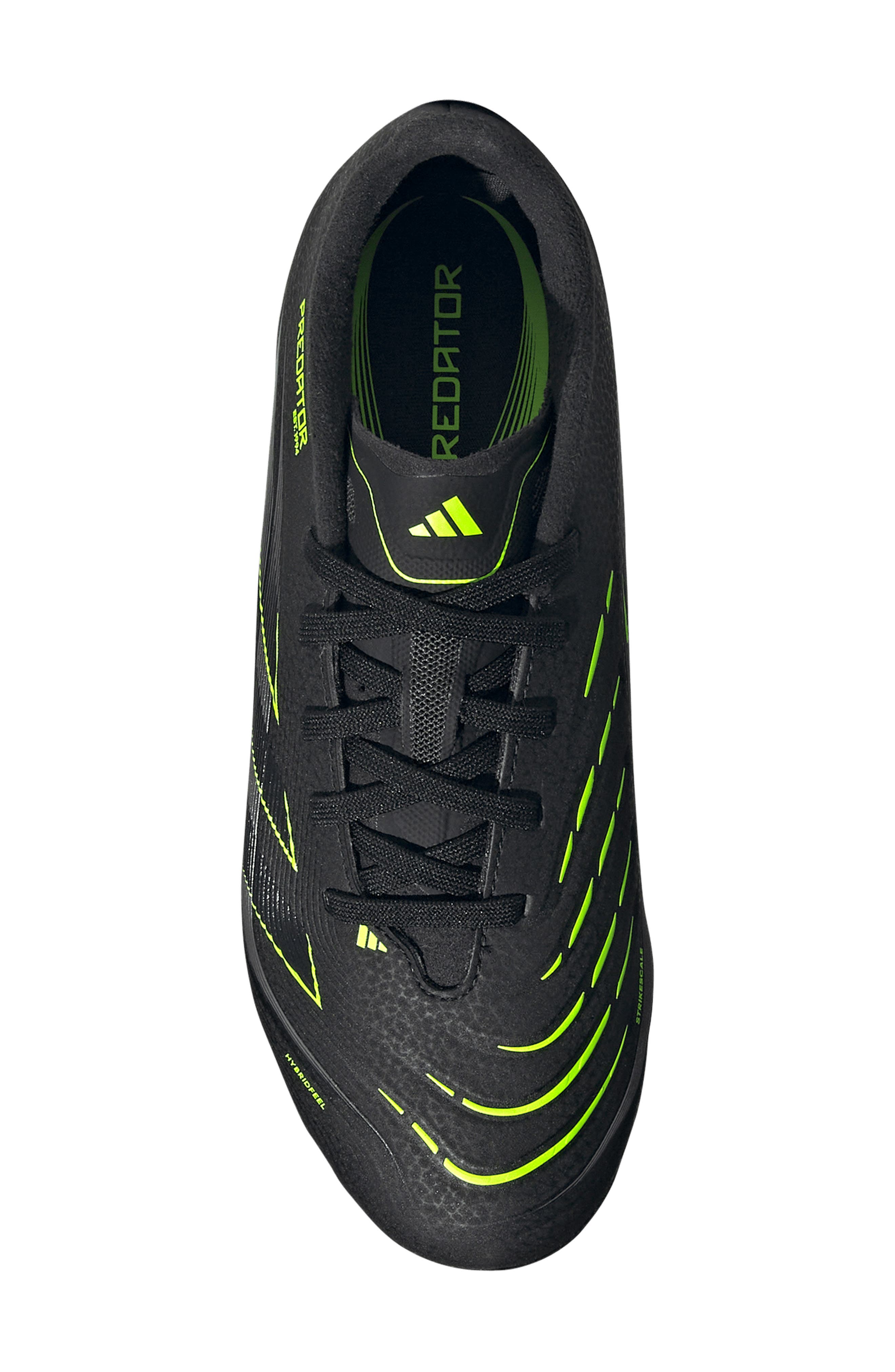 adidas Kids' Predator Club Firm/Multiground Soccer Cleat, Alternate, color, Black/ Carbon/ Lucid Lemon