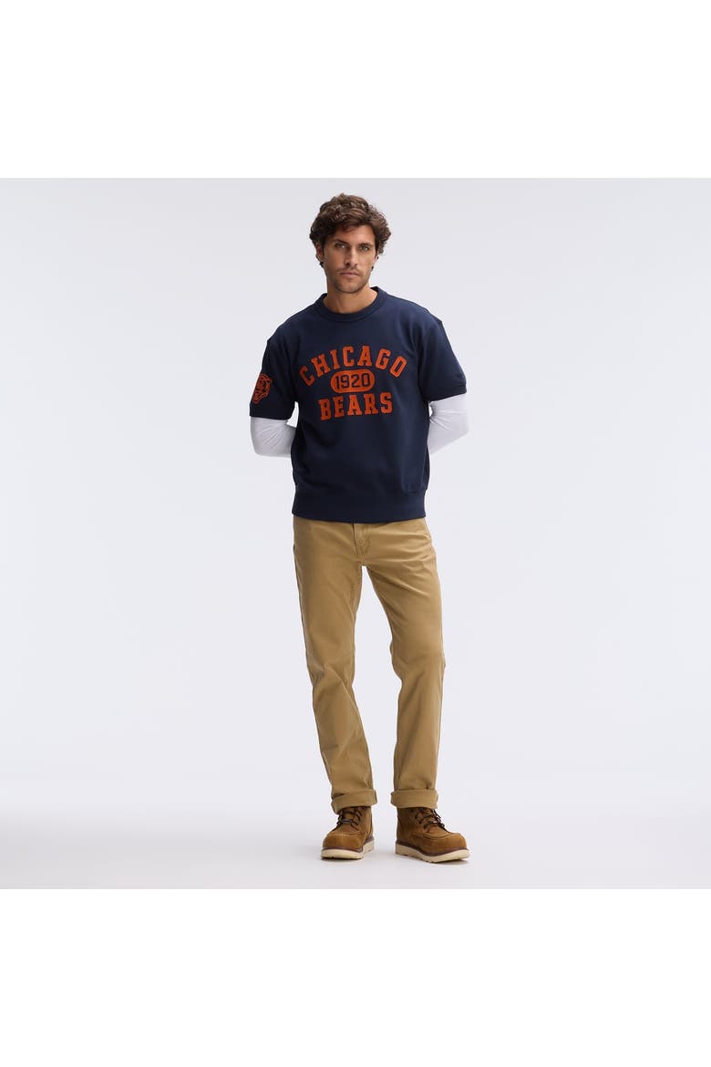 Navy Chicago Bears IconicFleece Short Sleeve Sweatshirt, Alternate, color, Navy