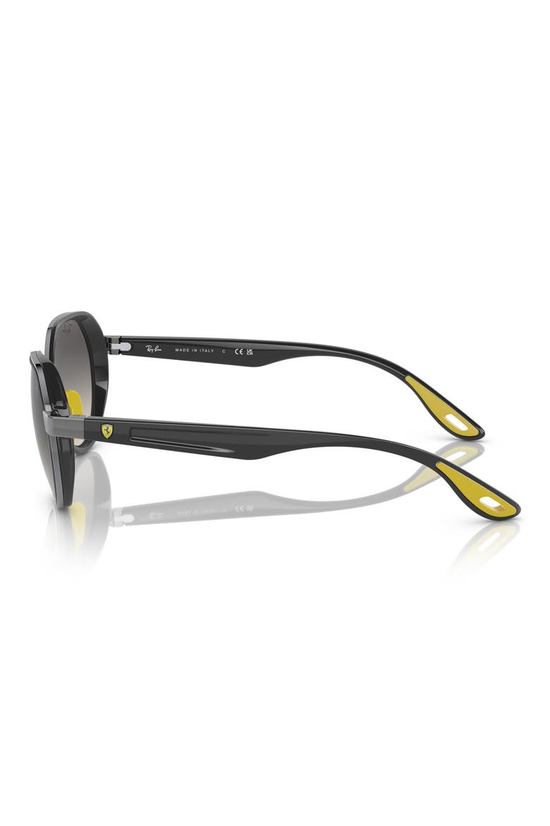 51mm Polarized Gradient Irregular Sunglasses, Alternate, color, GUNMETAL / GREY GRADIENT