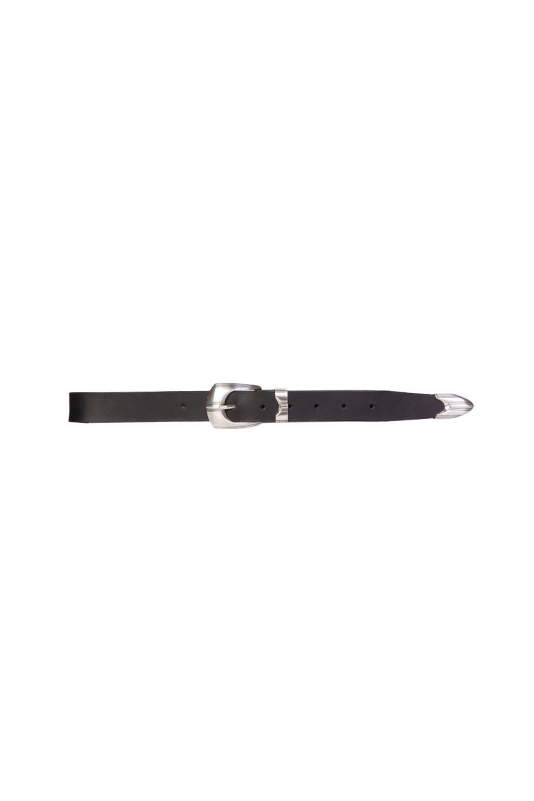 Neve Belt, Main, color, Black Leather / Silver
