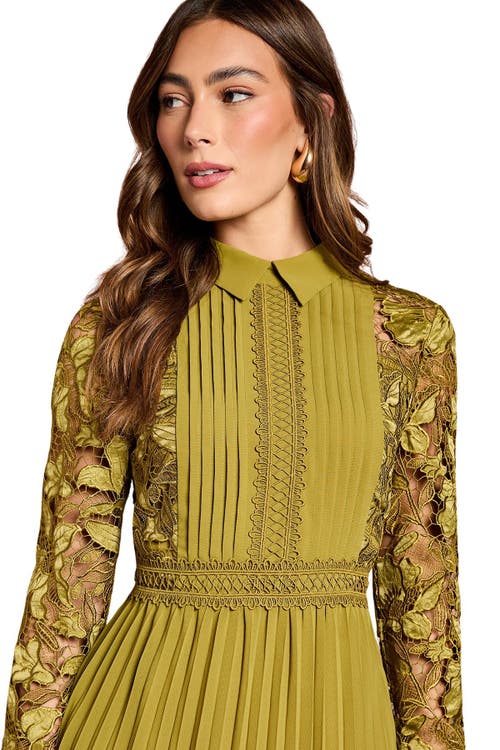 Coast Long Sleeve Midi Shirt Dress In Green