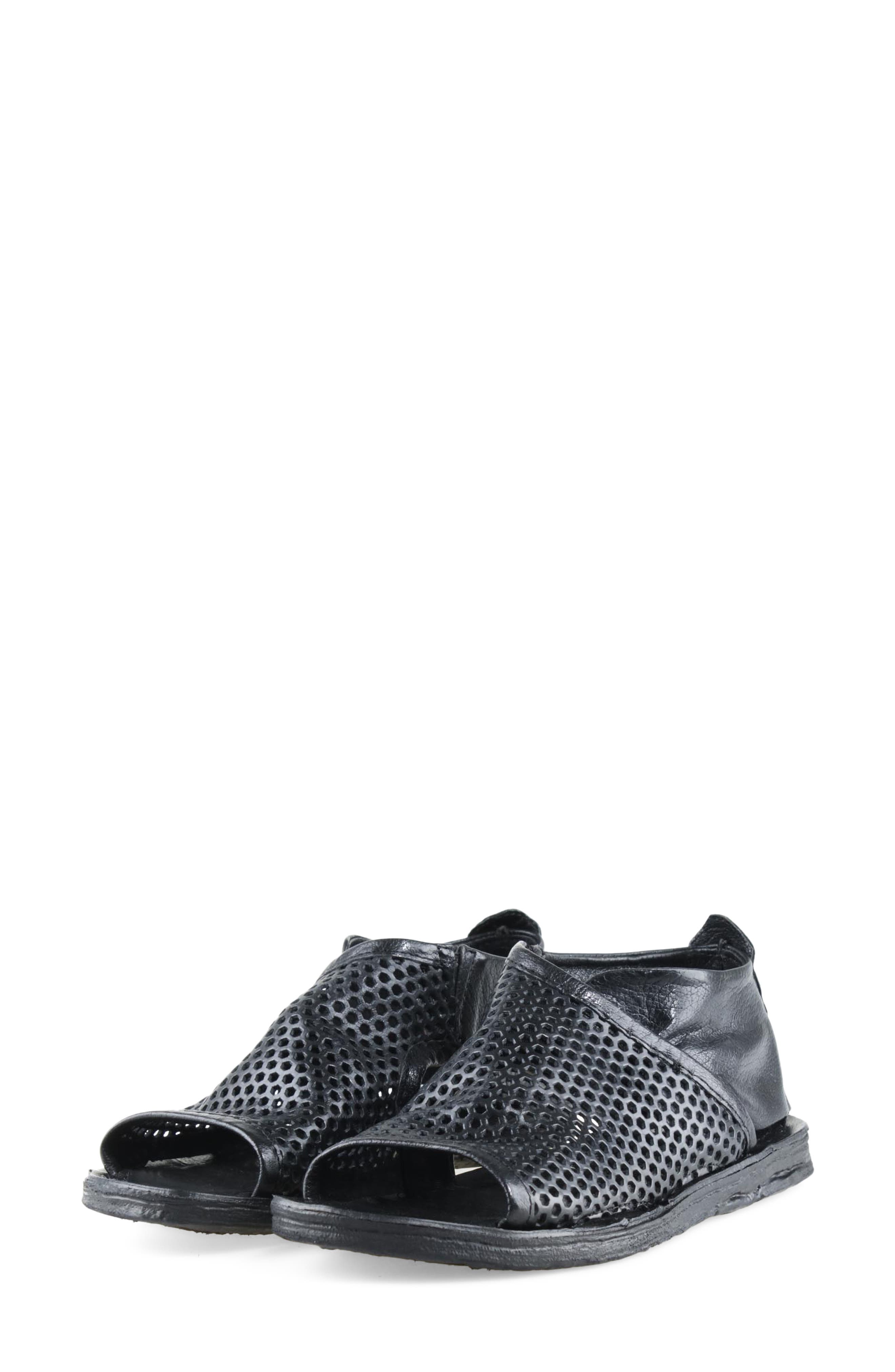 A.S.98 Reiley Perforated Sandal, Alternate, color, Black