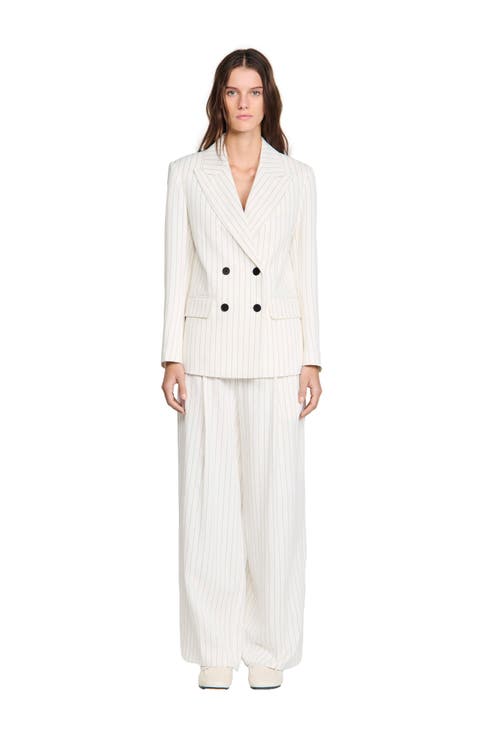 Striped suit jacket