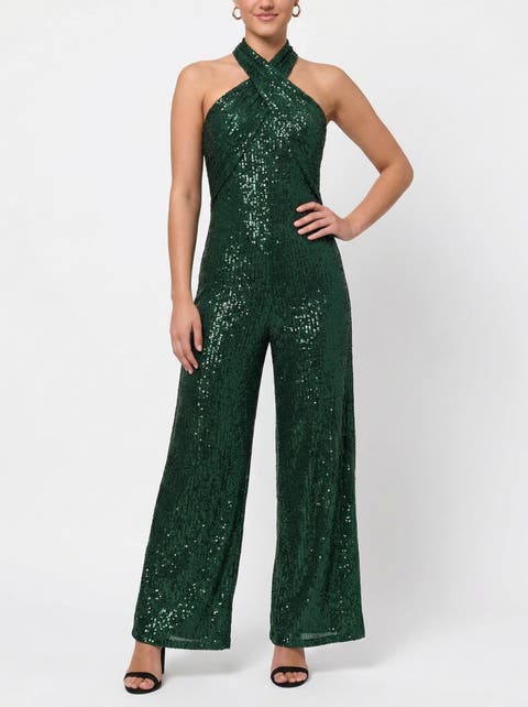 Goddess Sleeveless Sequin Jumpsuit