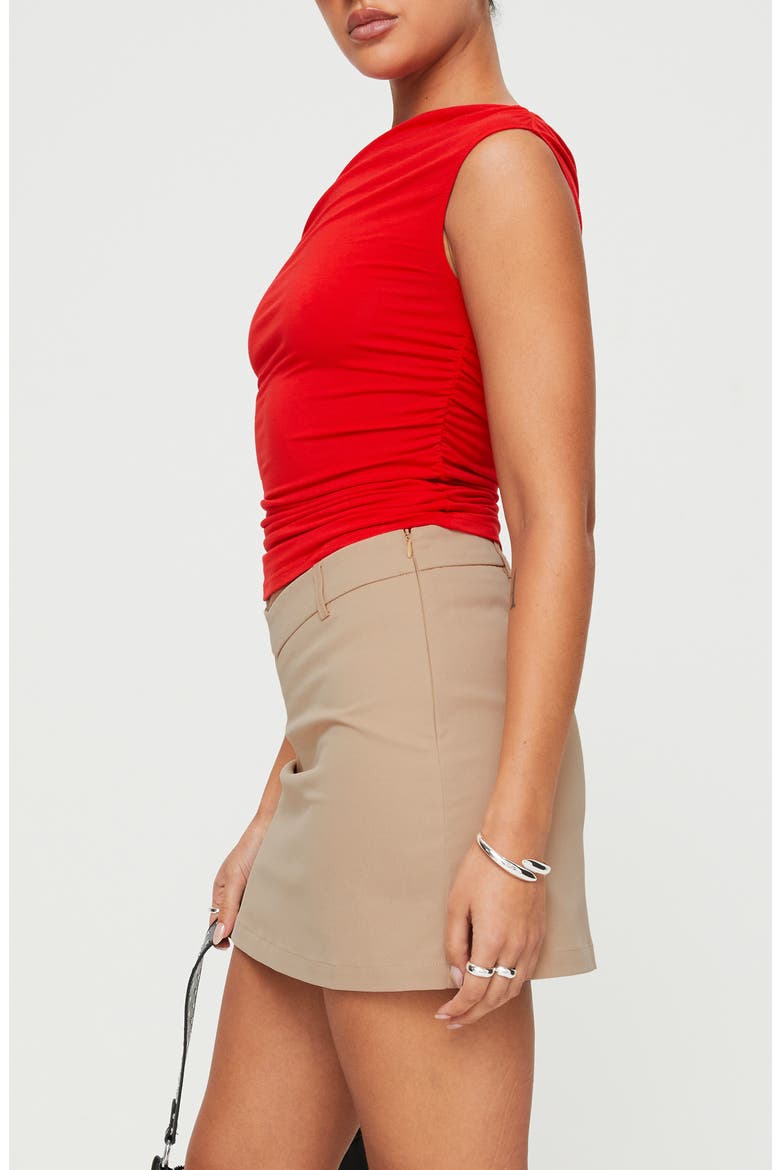 Beller One-Shoulder Crop Top, Alternate, color, RED