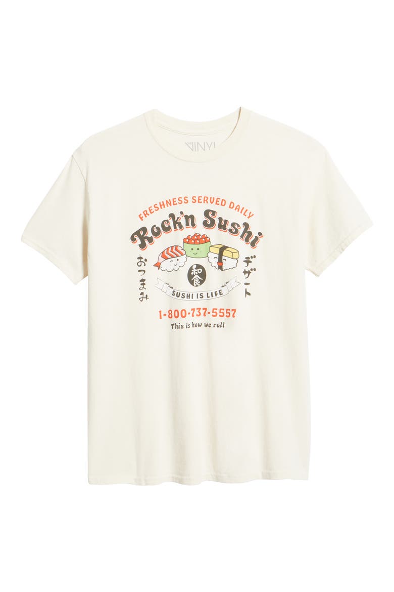 Rockin' Sushi Cotton Graphic Tee, Alternate, color, NATURAL