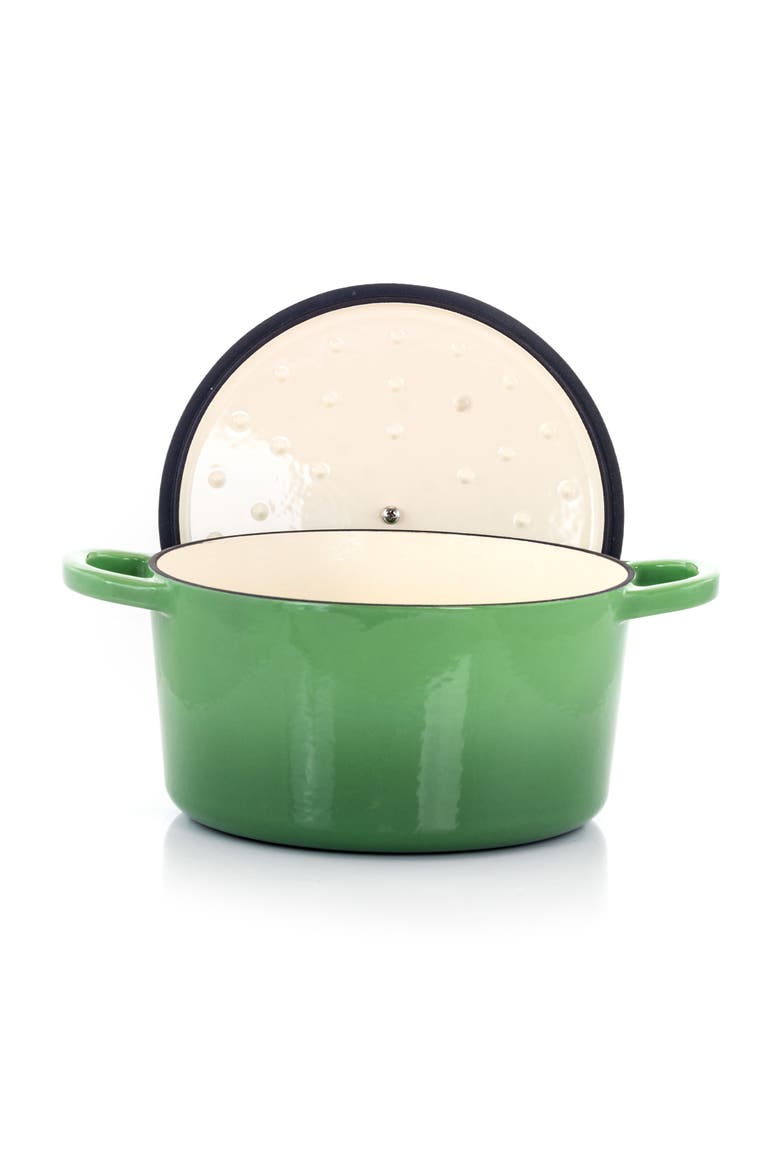 Artisan 2 Piece 5 Quarts Enameled Cast Iron Dutch Oven, Alternate, color, Pistachio Green