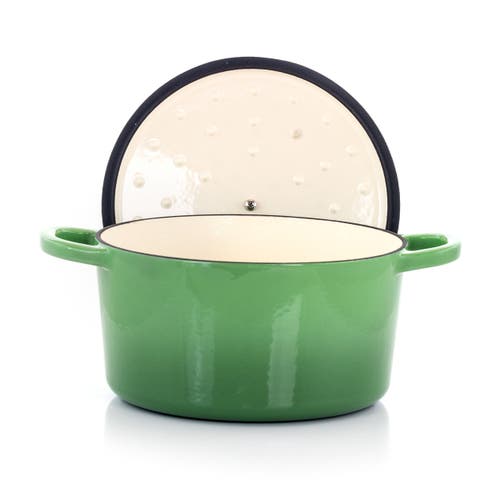 Crock-pot 7 Quarts Enameled Cast Iron Dutch Oven In Green