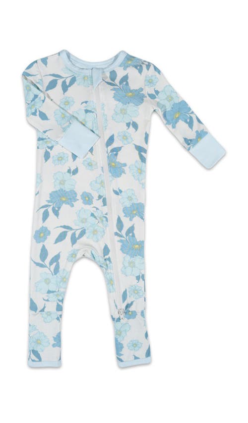 Everly Grey Convertible Romper Fitted Long Sleeve Pajama In Blue