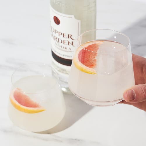 Viski Raye Crystal Angled Cocktail Tumblers Set Of 2 In Clear