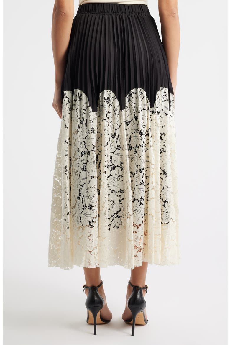 Renly Pleated Lace Skirt, Alternate, color, IVORY