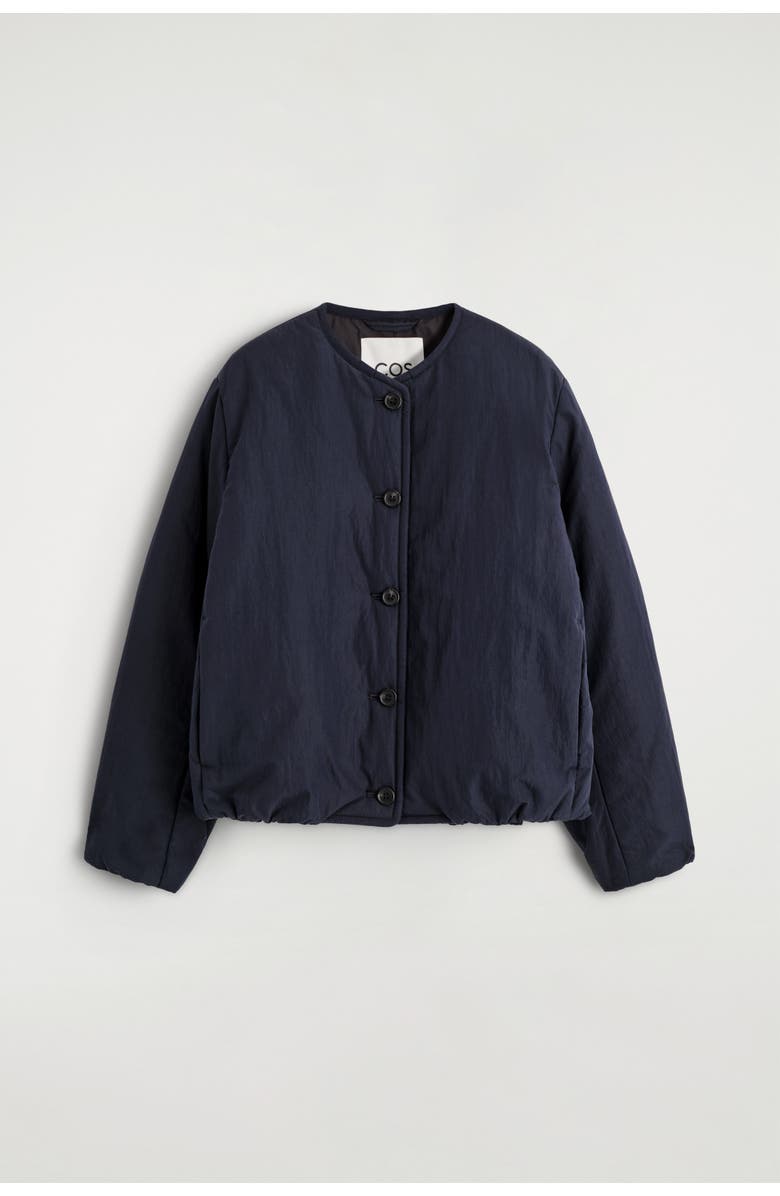 COS Padded Cotton Liner Jacket, Alternate, color, Navy