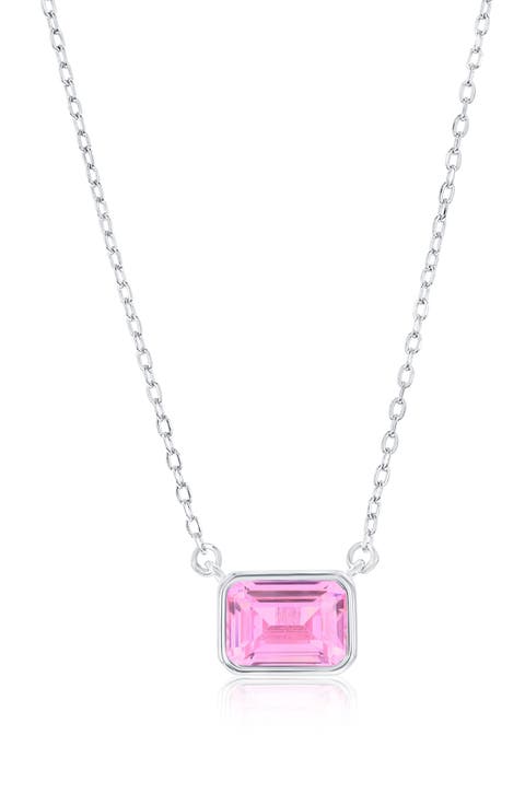 Birthstone Cubic Zirconia Pendant Necklace