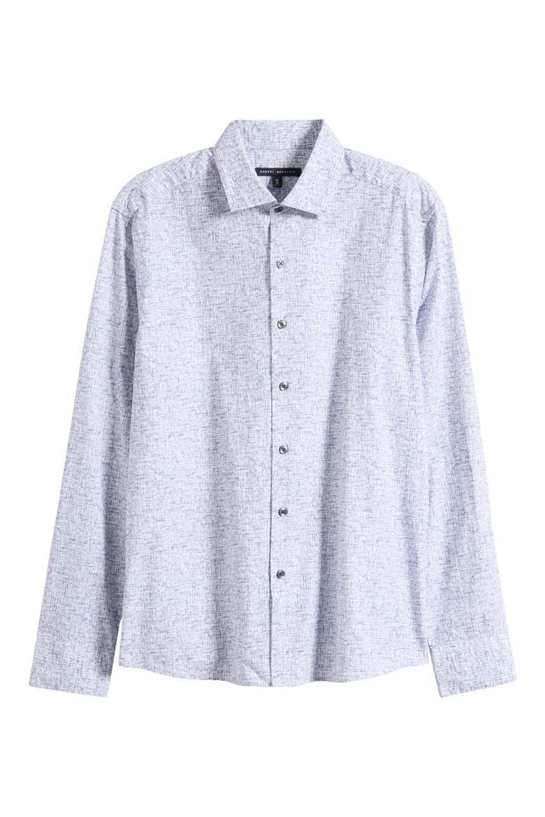 Cornelius Geo Print Cotton Button-Up Shirt, Alternate, color, GREY