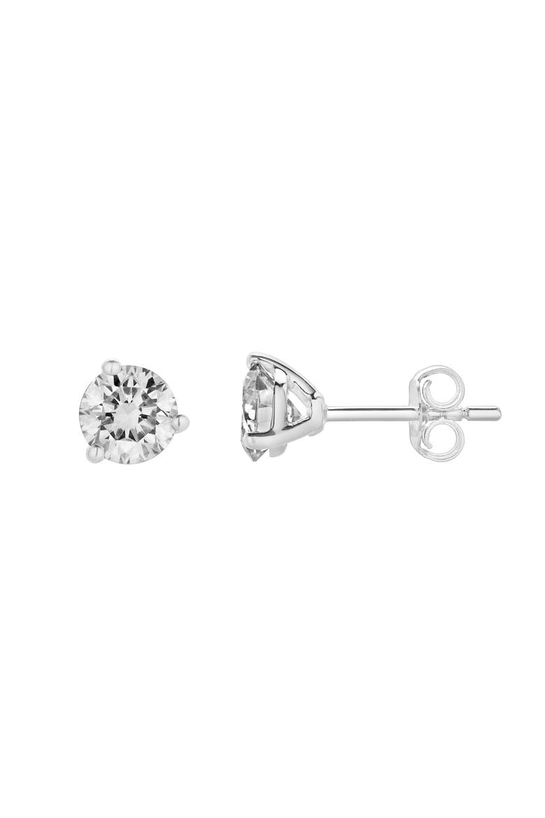 Isuma 1 Ct TW Lab Grown Round Diamond Studs Non Certified Martini 14K Gold Earrings, Main, color, 14K White Gold