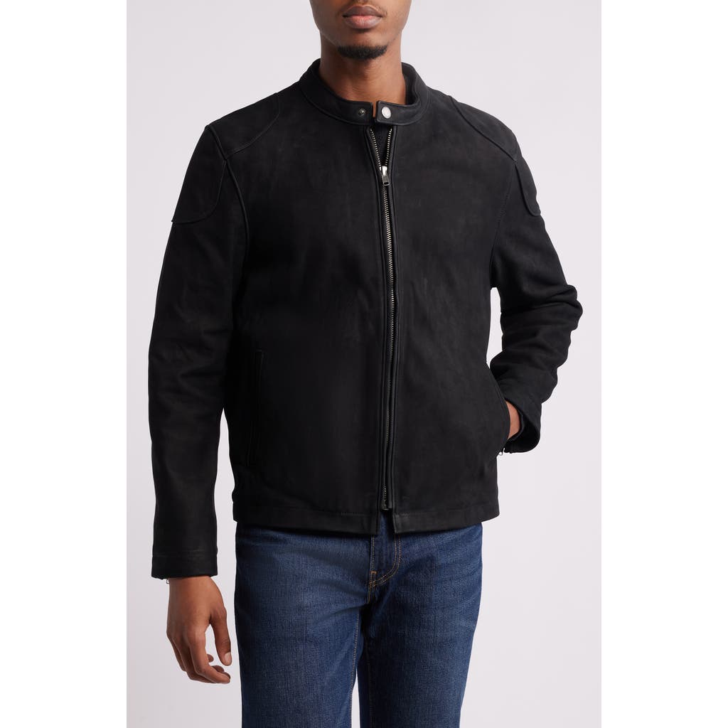 Frye Modern Racer Leather Jacket In Black