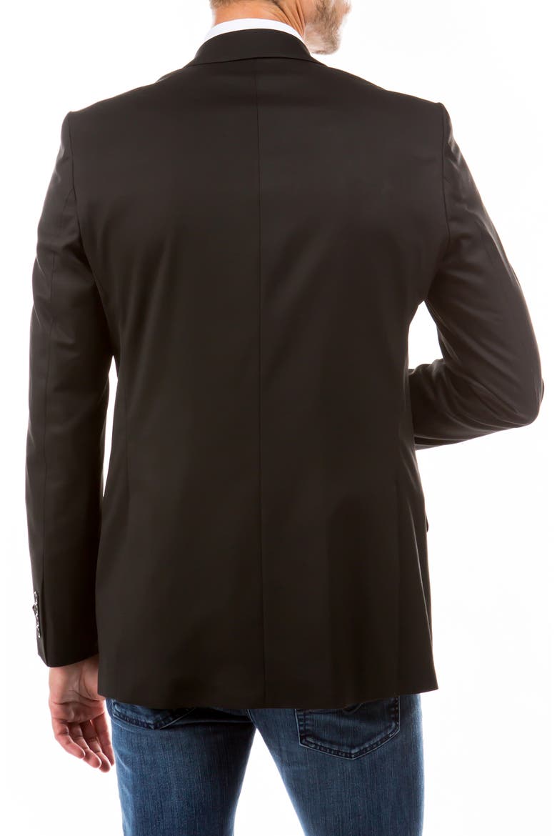 Solid Two Button Notch Lapel Suit Separate Jacket, Alternate, color, BLACK