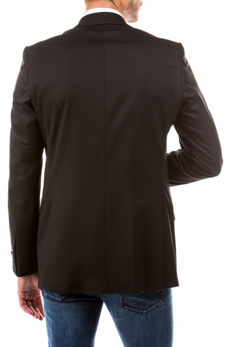 ZEGARIE Solid Two Button Notch Lapel Suit Separate Jacket, Alternate, color, Black