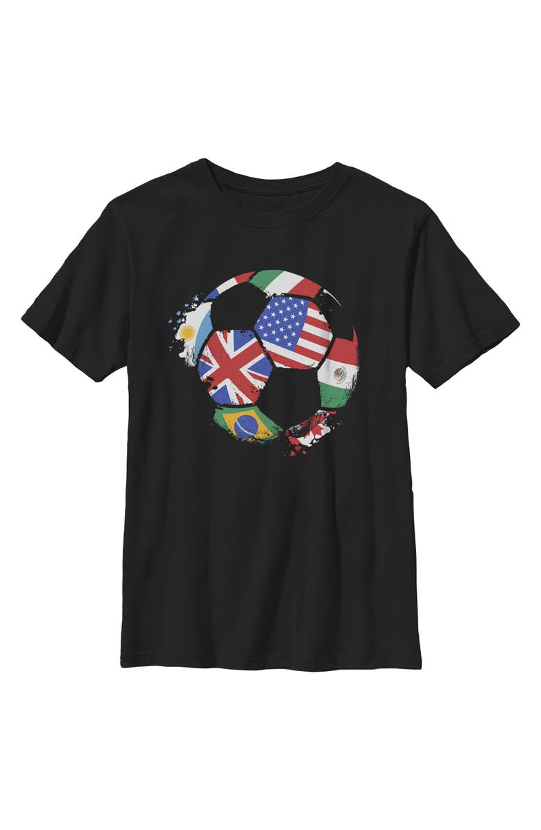 Lost Gods Boy's Lost Gods Country Flags Soccer Union Graphic T-Shirt, Main, color, Black