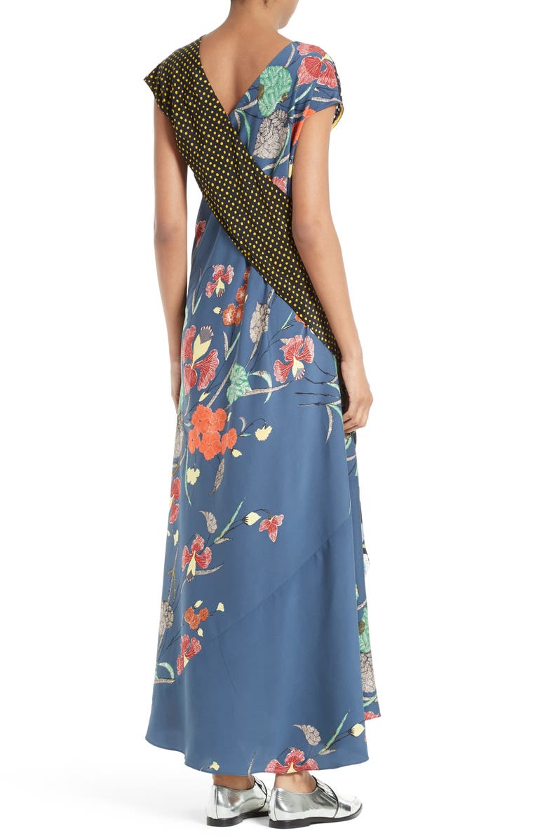 Diane von Furstenberg Faux Wrap Silk Maxi Dress, Alternate, color,