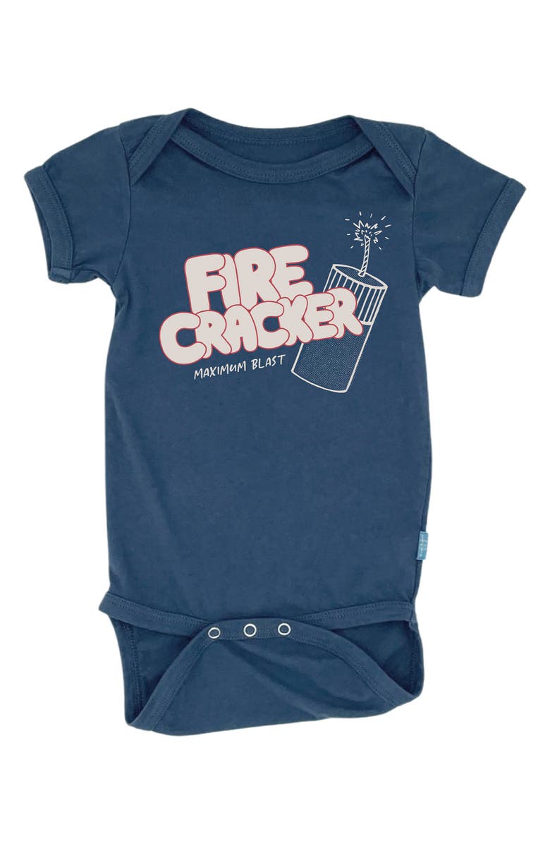 Feather 4 Arrow Fire Cracker Cotton Bodysuit, Main, color, Navy