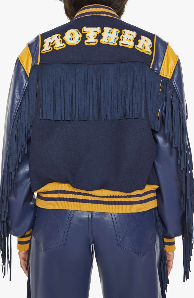 MOTHER The Fringe Team Spirit Varsity Jacket, Alternate, color, 