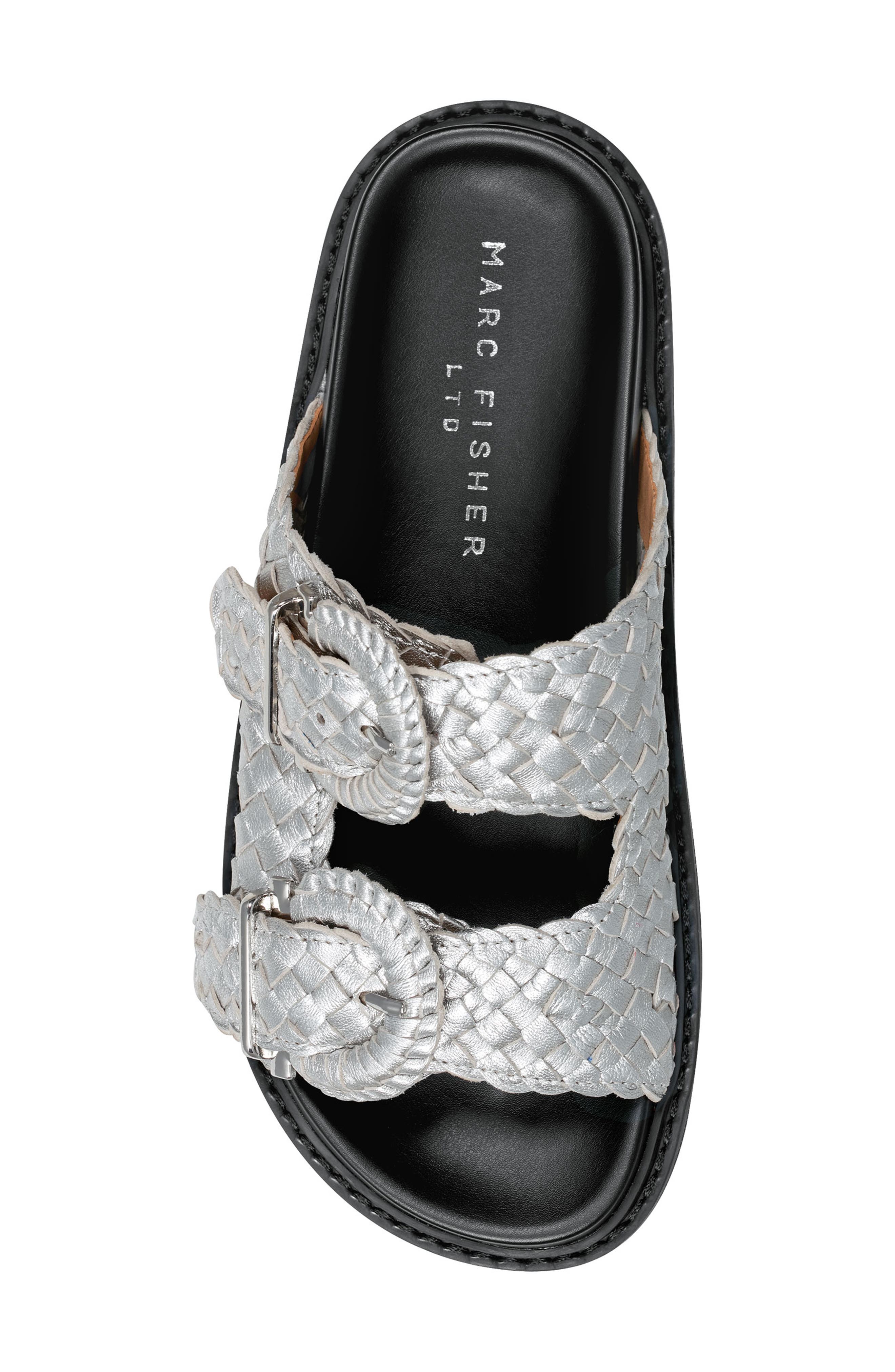 Marc Fisher LTD Auggie Two Strap Sandal, Alternate, color, Silver