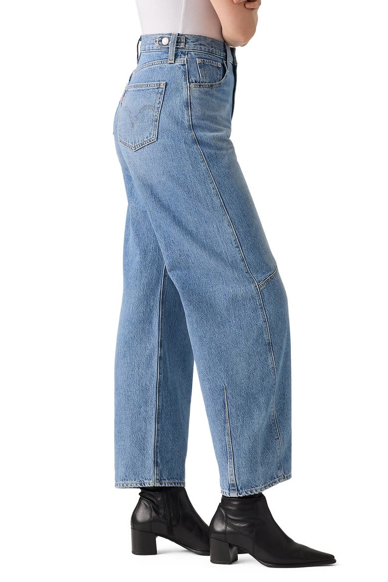 Cinch High Waist Barrel Jeans, Alternate, color, LET LOVE IN