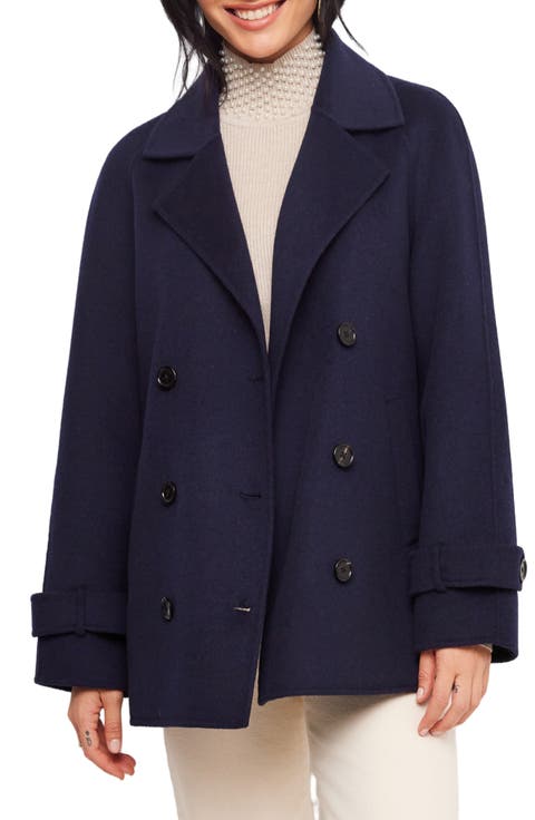 Brushed Wool Blend Peacoat