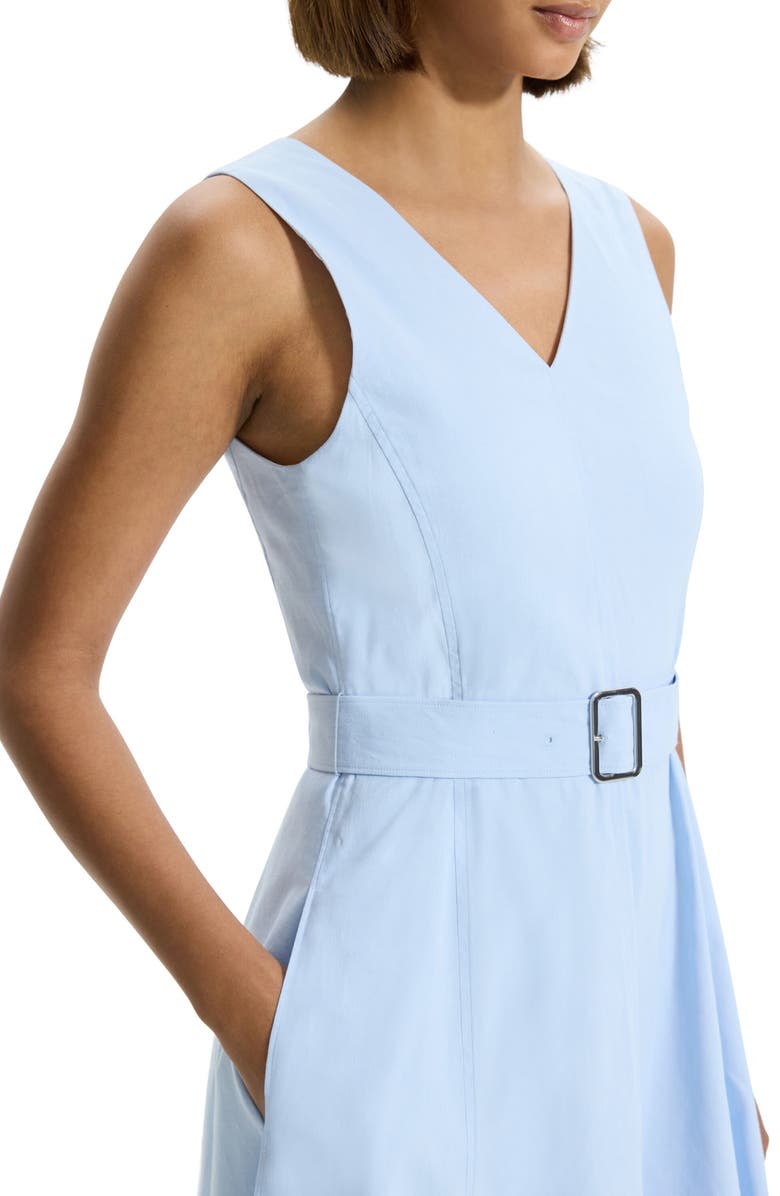 Theory Good Sleeveless A-Line Linen Blend Dress, Alternate, color,