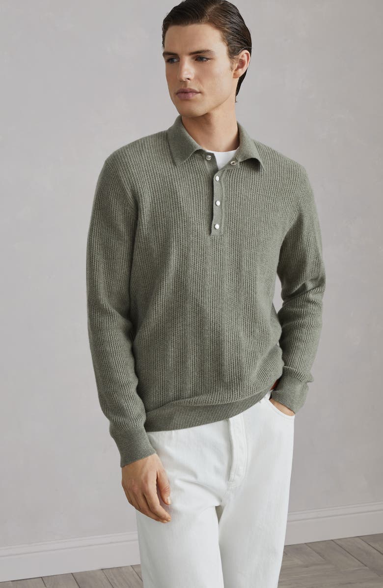 Brunello Cucinelli Cashmere knit polo, Alternate, color, 