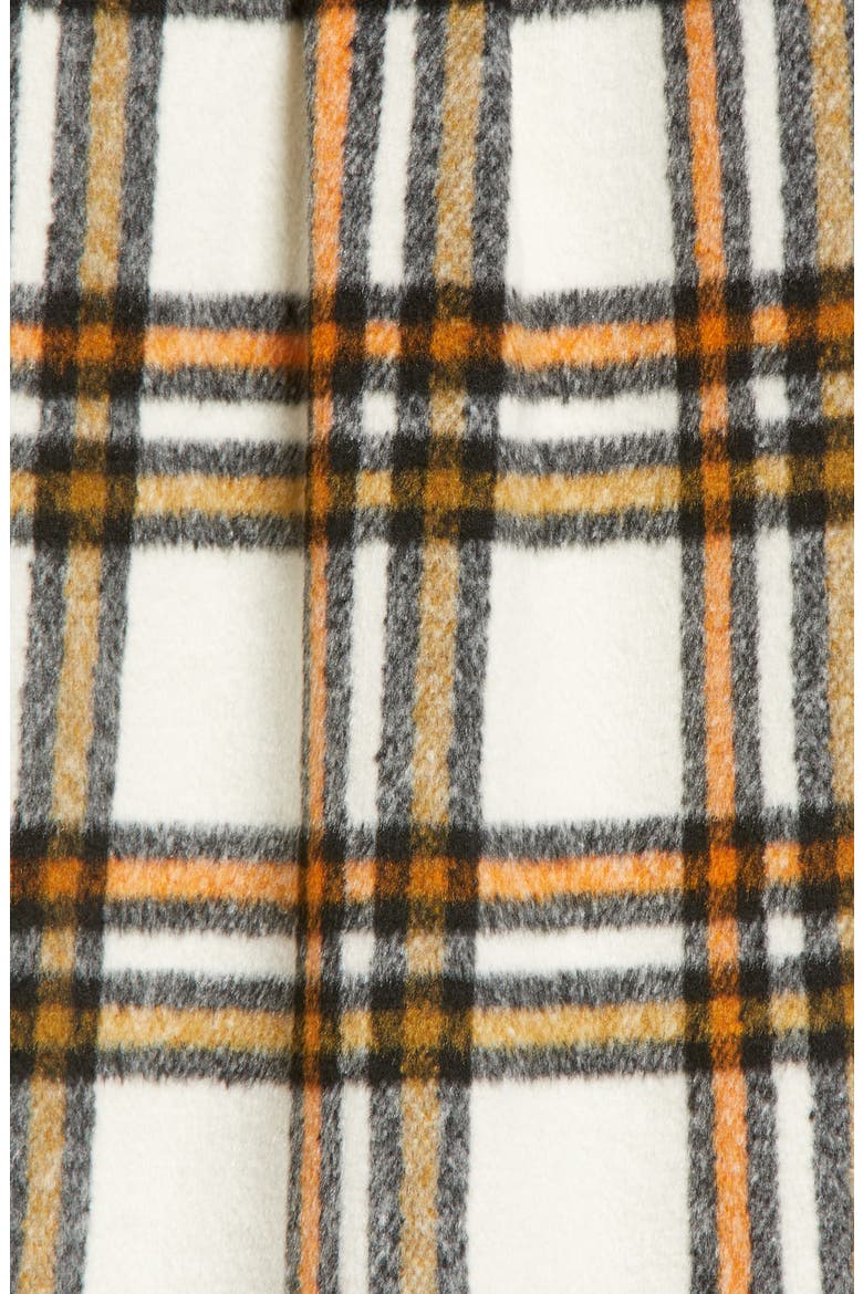 Plaid Long Shirt Jacket, Alternate, color, CREAM- ORANGE OLIVE PLAID