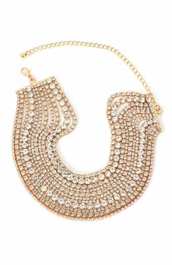 Adornia Crystal Layered Choker Necklace
