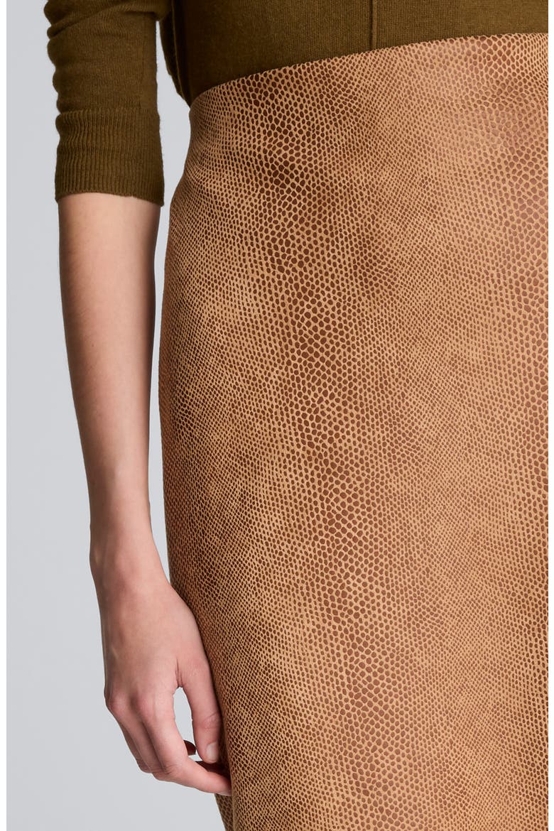 Pull-On High Waist Midi Skirt, Alternate, color, RICH UMBER MULTI