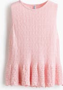 H&M Pointelle-knit Peplum Top