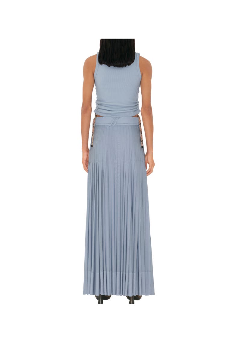 Burberry Pleated Crepe Jersey Maxi Skirt, Alternate, color, Gale