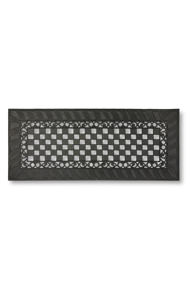 MACKENZIE CHILDS Classic Check Double Door Mat, Main, color, Black