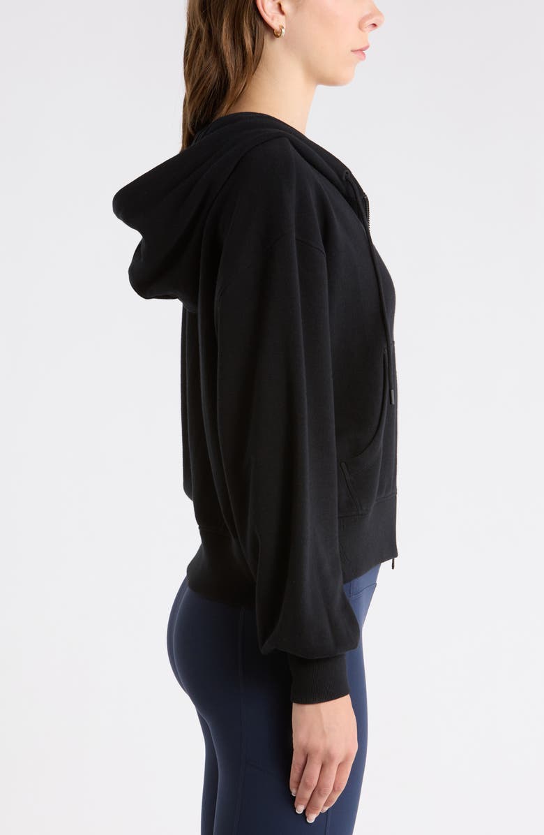 Zella Go Easy Terry Zip Hoodie, Alternate, color, Black