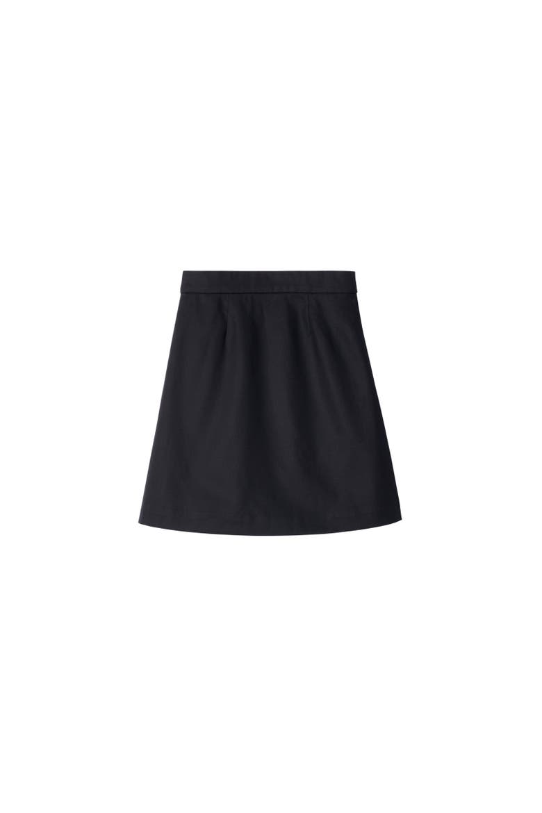 Pleated Cotton Blend Skirt, Alternate, color, Storm blue