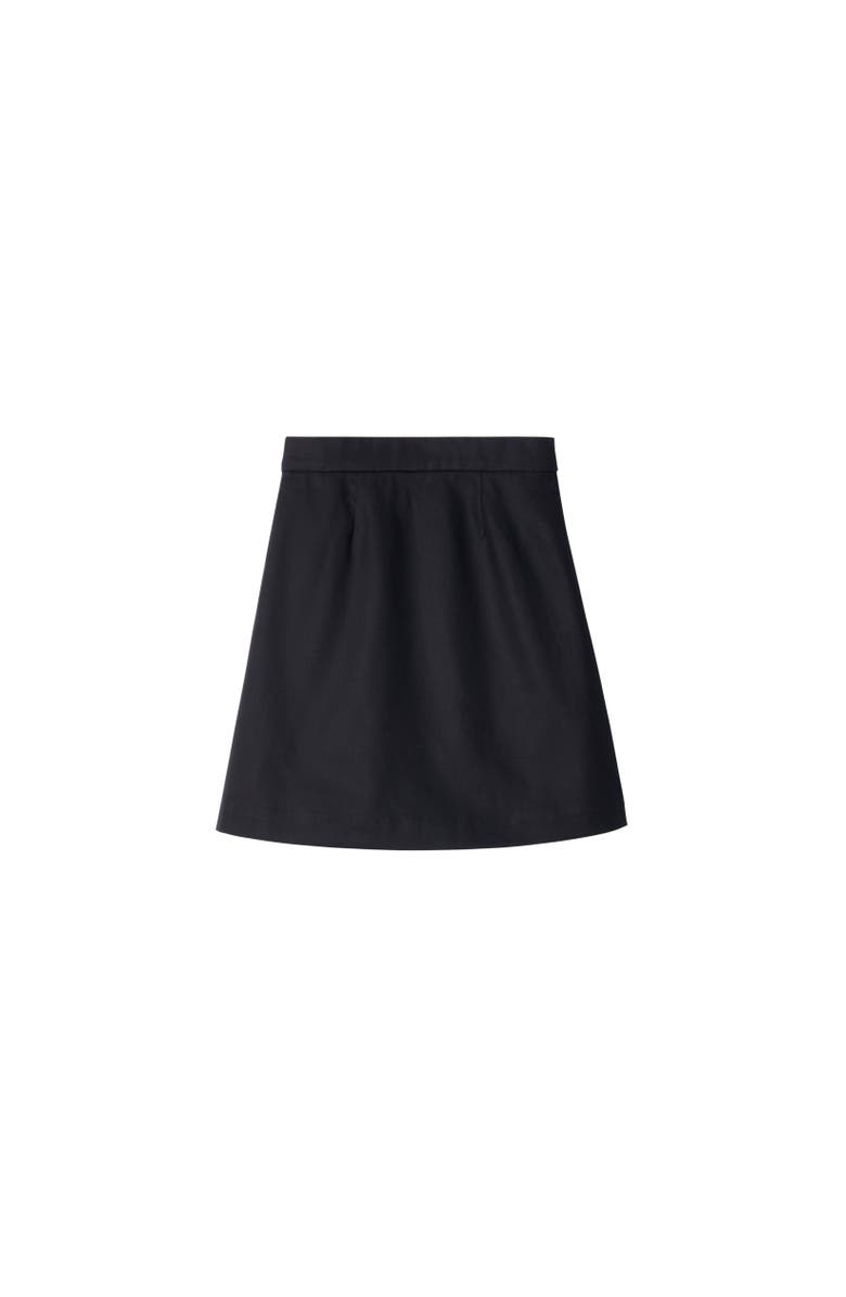 Burberry Pleated Cotton Blend Skirt, Alternate, color, Storm Blue