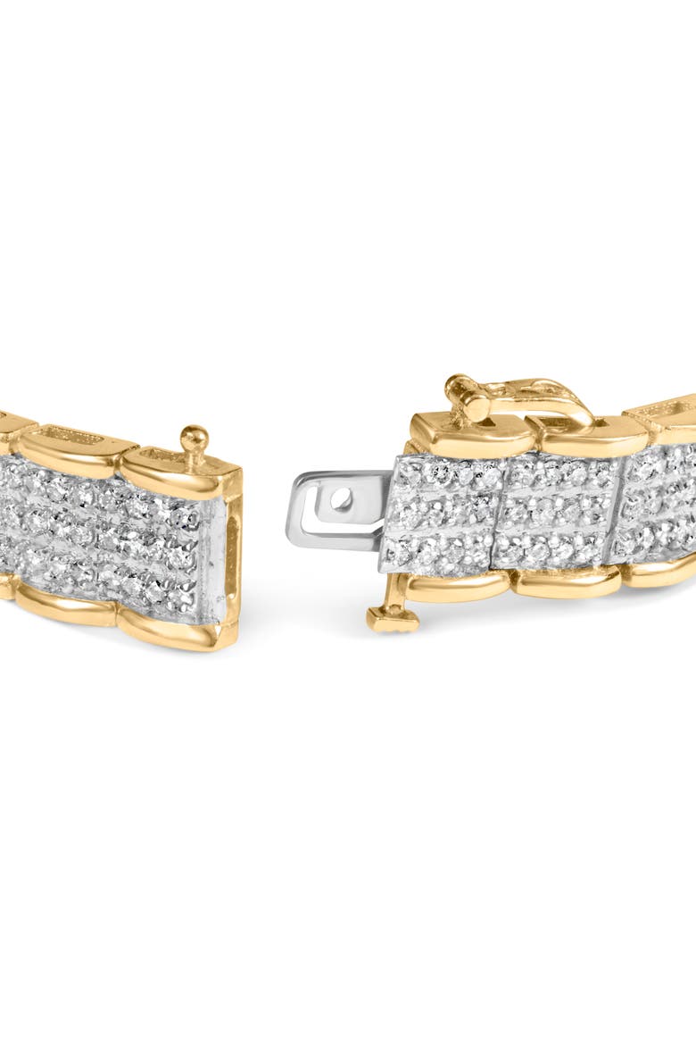 10K Yellow Gold 5.00 Cttw Round-Cut Diamond Link 7" Bracelet, Alternate, color, Yellow