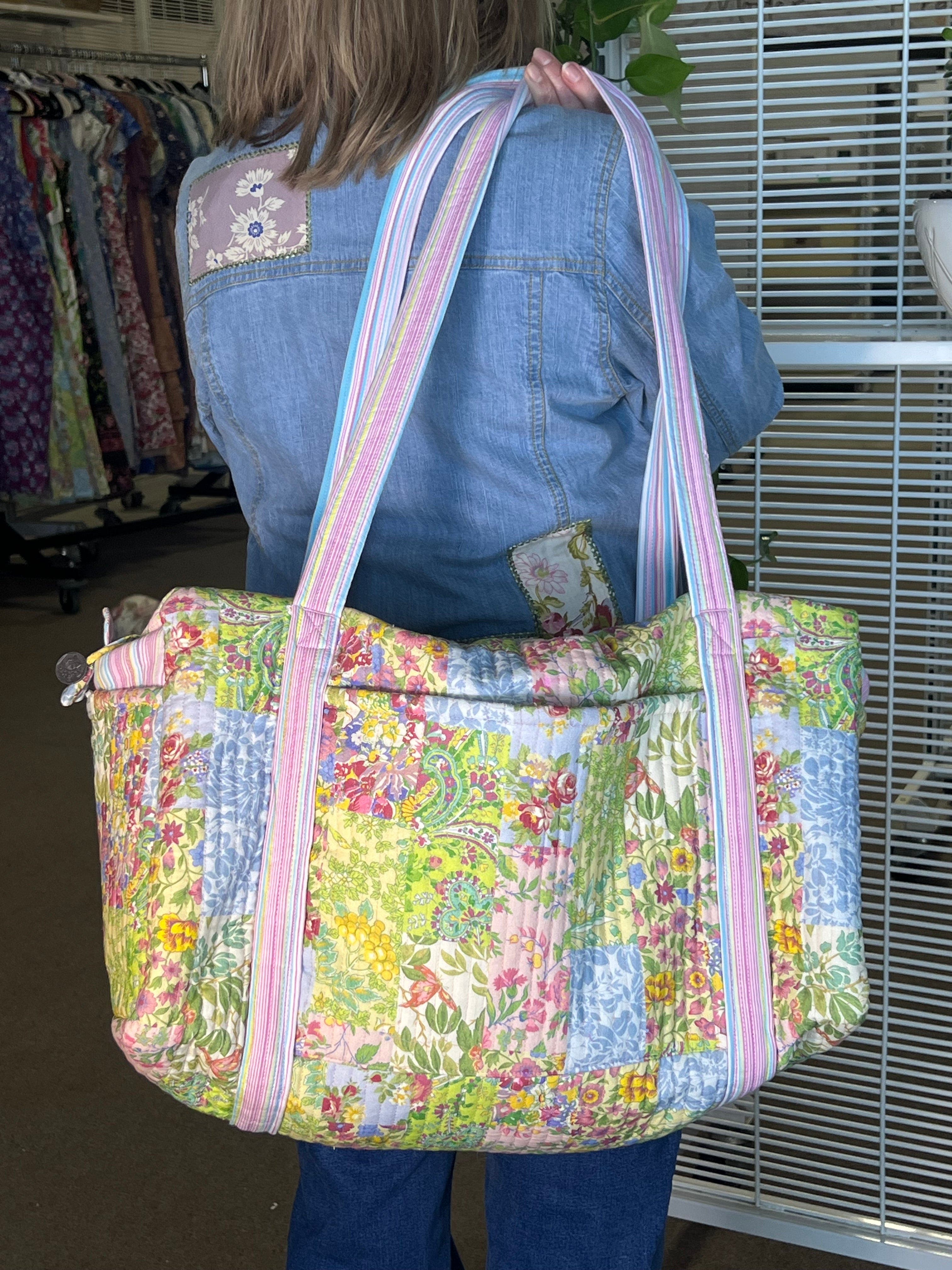 Garden Collage Patchwork Duffle Bag, Alternate, color, Green