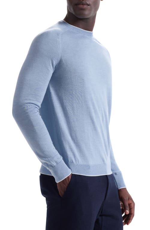 Bugatchi Merino Wool, Silk & Linen Crewneck Sweater In Blue