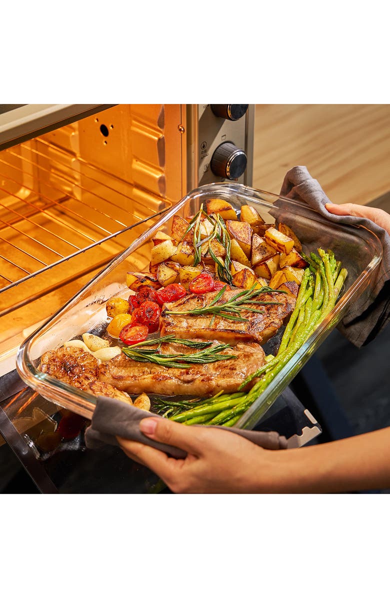 SORBUS 4-Piece Deep Dish Baking Dish Set, Alternate, color, Clear