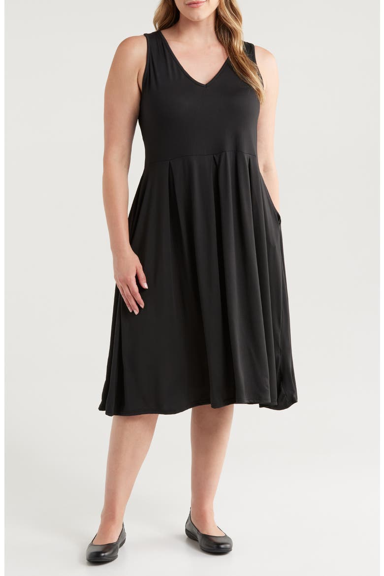 Sleeveless Jersey Dress, Main, color, BLACK