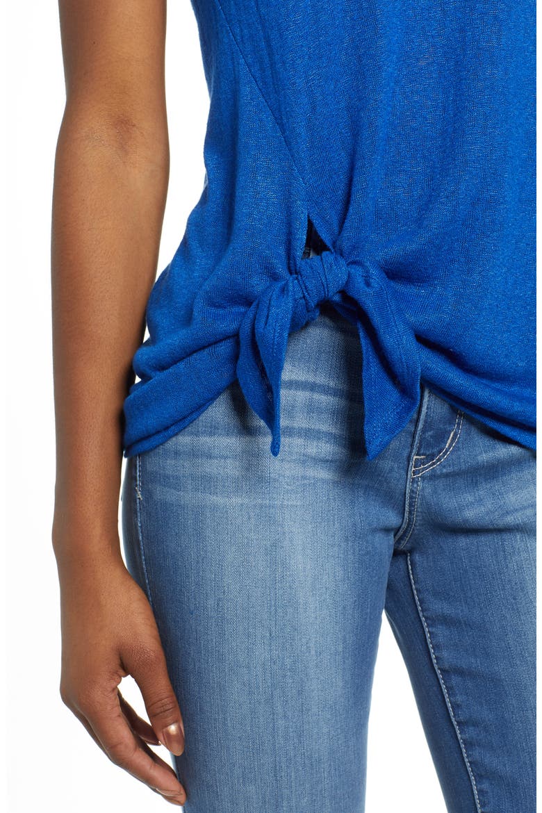 Side Tie Tee, Alternate, color, TRUE BLUE