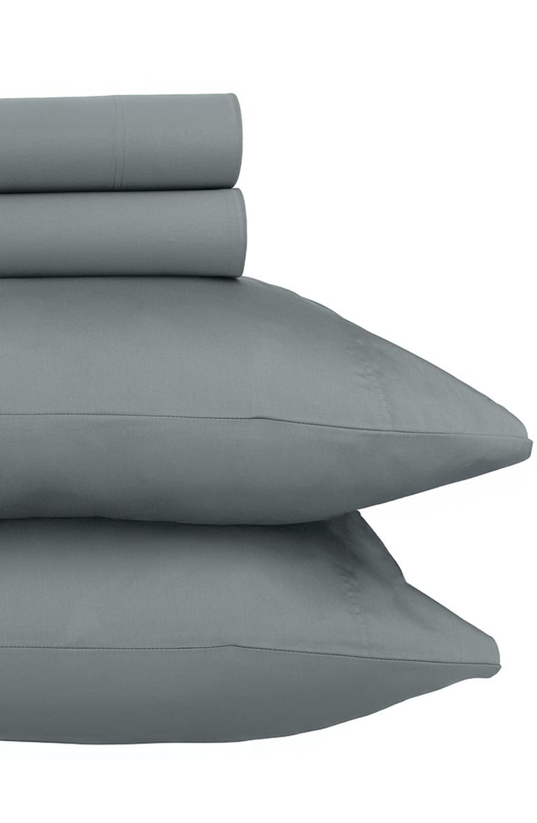 CALIFORNIA DESIGN DEN Signature Comfort 100% Egyptian Cotton Soft Sateen Sheet Set, Main, color, Grey