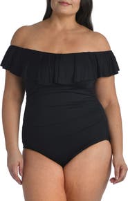 La Blanca Off the Shoulder One-Piece Swimsuit