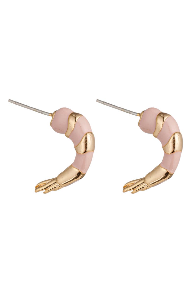 EYE CANDY LOS ANGELES Tiger Shrimp Enamel Stud Earrings, Main, color,